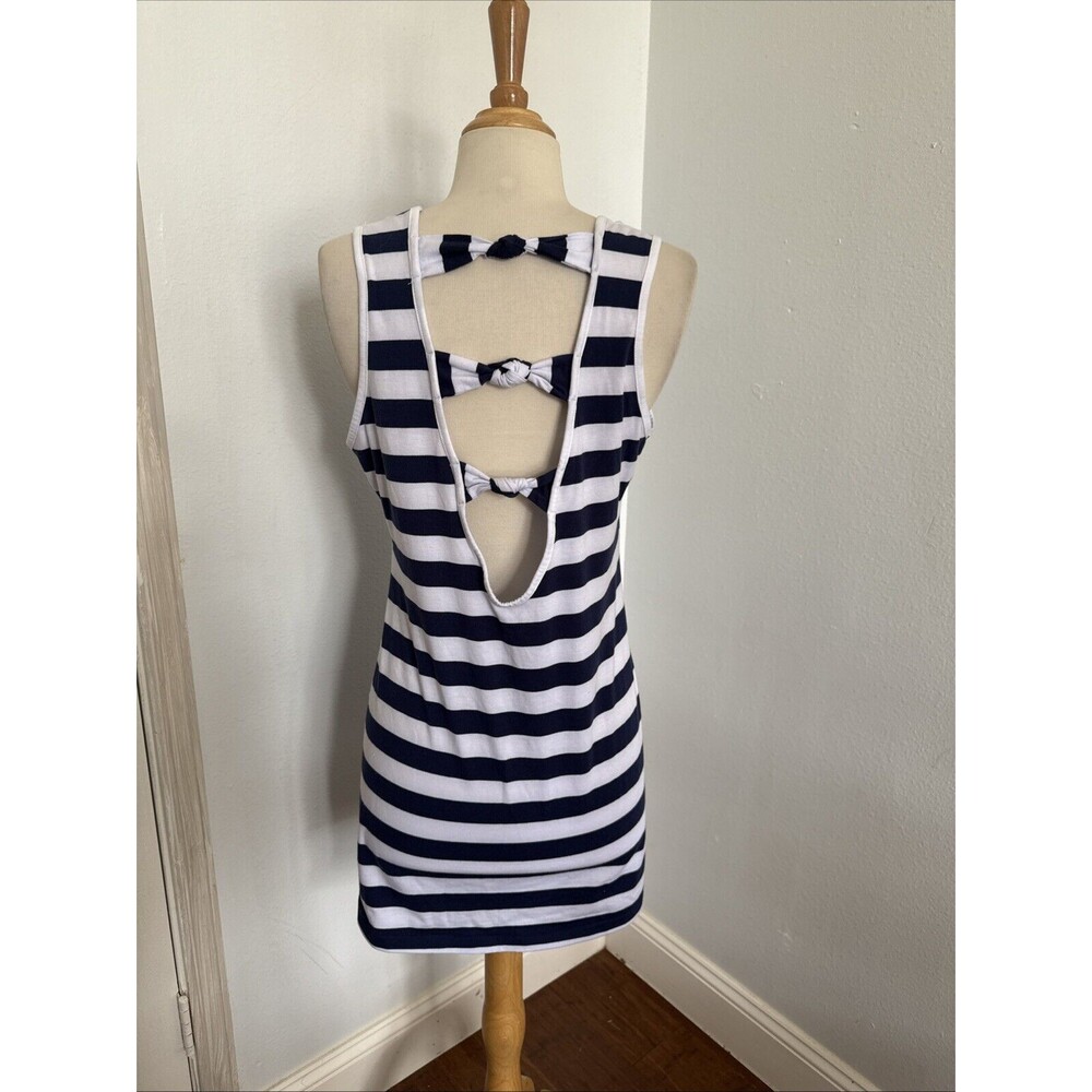 Arli Tank Dress Womens Large Navy Striped Beach Cover Up for‎ Swimwear